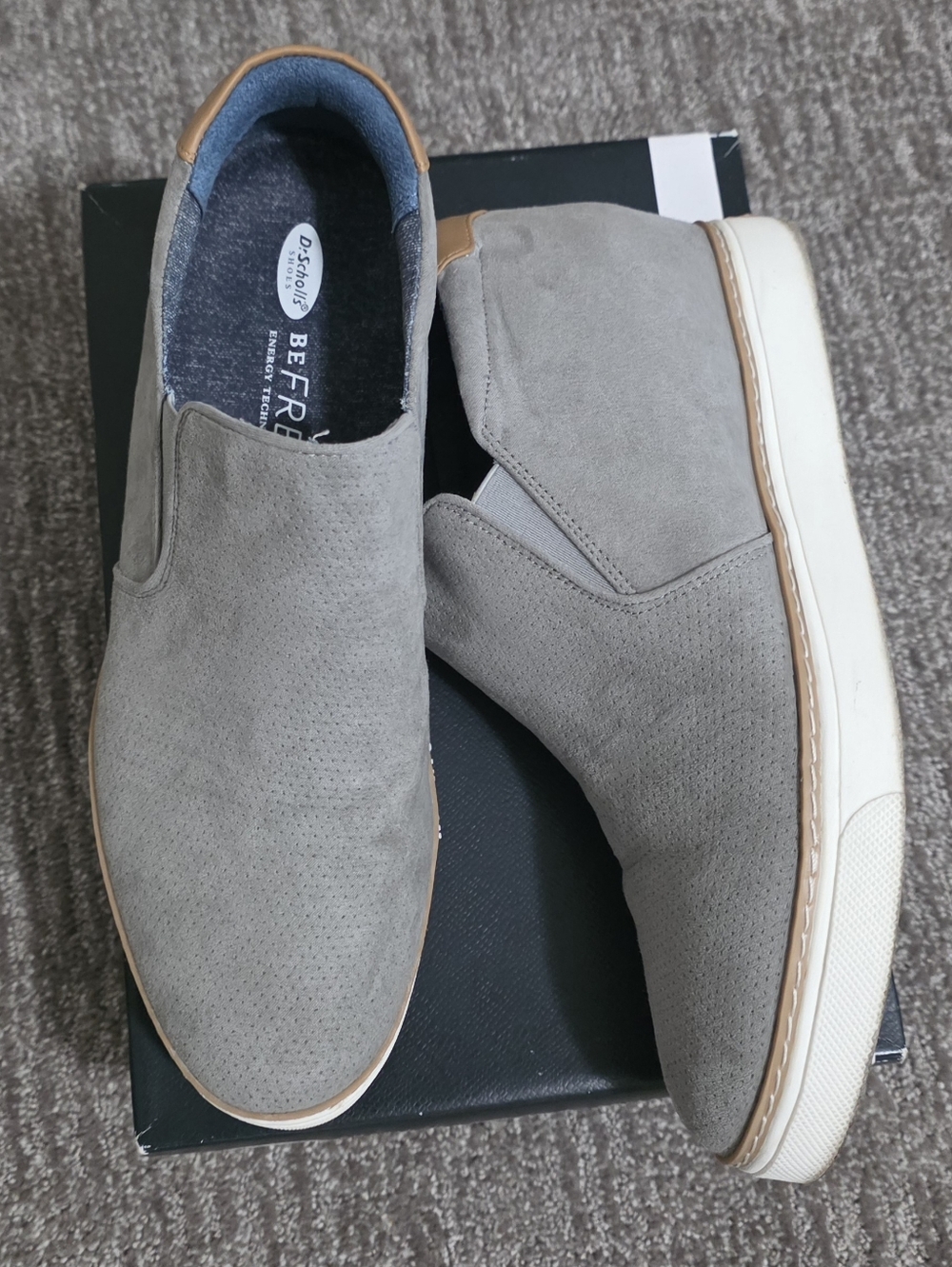 Dr. Scholl's If Only Soft Grey Hidden Wedge Slip On Neutral Casual Comfort Sz 10